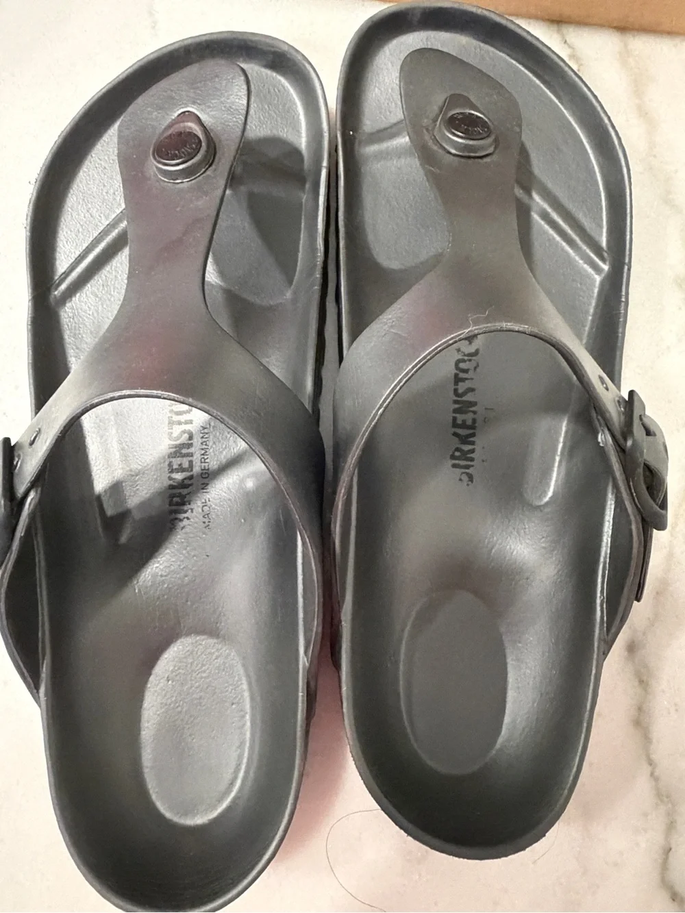 Birkenstock Women's Gizeh EVA Thong Sandal - Metallic Gray - Picture 1 of 5